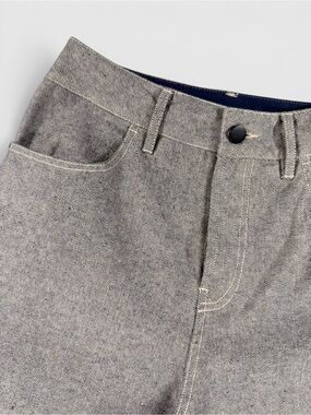 Poetry Salt & Pepper Cotton Denim Barrel Leg Trousers Womens US 6 UK 10